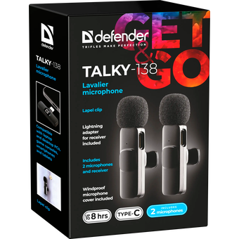  Петличный микрофон DEFENDER Talky-138 (64152) черный 
