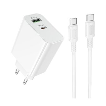  СЗУ BOROFONE BA108A Stellar PD30W+QC3.0 charger set (C to C) EU белый 