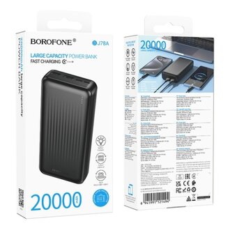 Аккумулятор внешний BOROFONE BJ78A 20000mAh чёрный 