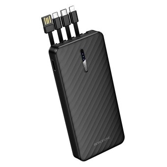  Аккумулятор внешний резервный BOROFONE BJ84 Smooth power bank with four cables 10000mAh черный 