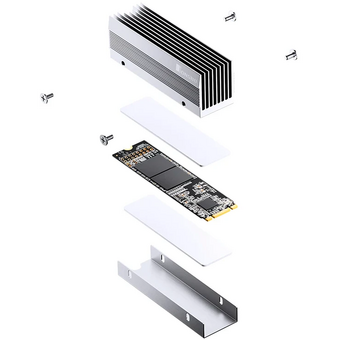  Радиатор для SSD M.2 2280 JONSBO M201 Silver (серебристый) 