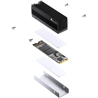  Радиатор для SSD M.2 2280 JONSBO M201 Black (черный) 