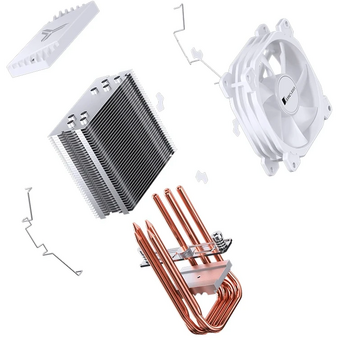  Кулер JONSBO CR-1400 E ARGB White LGA1851/1700/1200/115X/AM5/AM4 (TDP 160W, PWM, 92mm ARGB LED Fan, 4 тепловые трубки, 4-pin, белый) Retail 