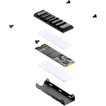  Радиатор для SSD M.2 2280 JONSBO M202 Black (черный) 