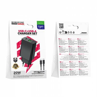  СЗУ BOROFONE BAS74A PD20W+QC3.0 чёрный 