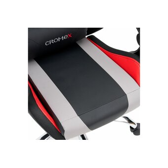  Кресло игровое CROMEX Quantum GM-155 RGB (532955) экокожа, черное/красное/серое 