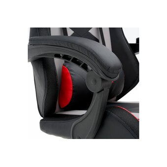  Кресло игровое CROMEX Quantum GM-155 RGB (532955) экокожа, черное/красное/серое 