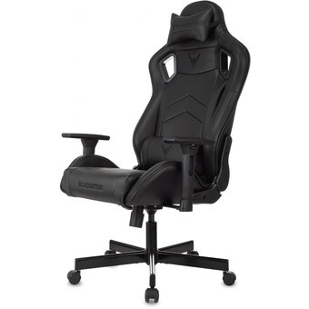  Кресло Knight Gladiator черный экокожа с подголов. крестов. металл 