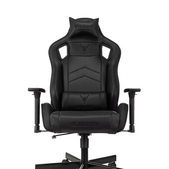  Кресло Knight Gladiator черный экокожа с подголов. крестов. металл 