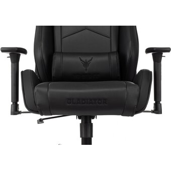  Кресло Knight Gladiator черный экокожа с подголов. крестов. металл 