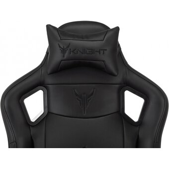  Кресло Knight Gladiator черный экокожа с подголов. крестов. металл 