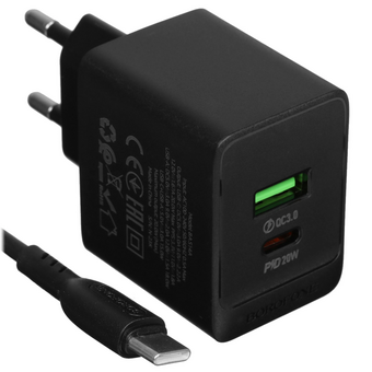  СЗУ Borofone BAS14A 1USB+1Type-C 3.0A QC3.0 PD 20W Black 