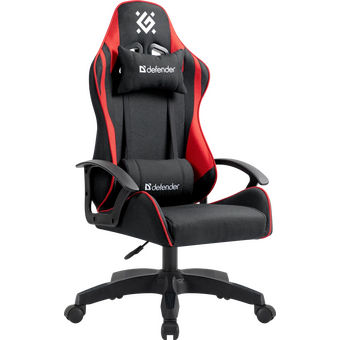  Кресло игровое DEFENDER Kraken (64677) ткань, черное/красное 