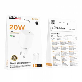  СЗУ BOROFONE BA103A PD20W белый 
