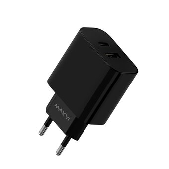  СЗУ Maxvi CHL-602PD 30W, 6A, QC 3.0, 1xUSB-A, 1xUSB-C, black 