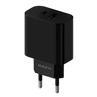 СЗУ Maxvi CHL-602PD 30W, 6A, QC 3.0, 1xUSB-A, 1xUSB-C, black 