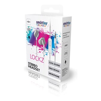  Гарнитура Smartbuy SBH-018 LockZ белая/сер 