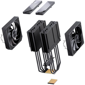  Кулер JONSBO CA90 Black LGA1851/1700/1200/115X/AM5/AM4 ( TDP 270W, PWM, 130mm Black Fan + 120mm Black Fan, 6 тепловых трубок, медная база, 4-p 