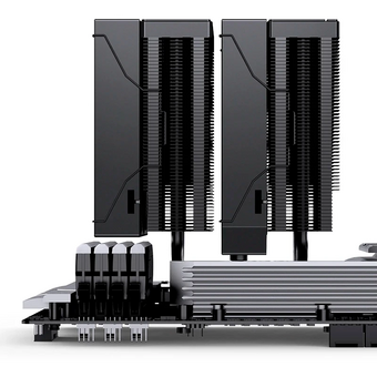  Кулер JONSBO CA90 Black LGA1851/1700/1200/115X/AM5/AM4 ( TDP 270W, PWM, 130mm Black Fan + 120mm Black Fan, 6 тепловых трубок, медная база, 4-p 