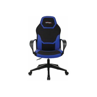  Кресло игровое BRABIX Alpha GM-018 (532638) ткань/экокожа, черное/синее 