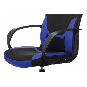  Кресло игровое BRABIX Alpha GM-018 (532638) ткань/экокожа, черное/синее 