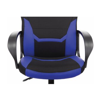  Кресло игровое BRABIX Alpha GM-018 (532638) ткань/экокожа, черное/синее 