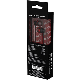  Стереогарнитура Maxvi MHF-04 black-red 