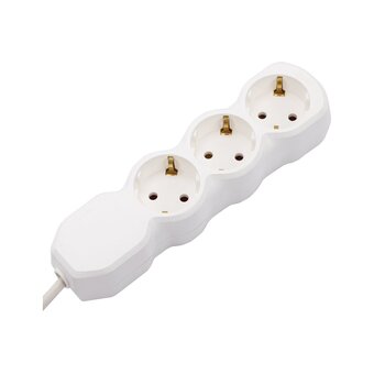  Удлинитель Радист У10-003 3 розетки, с заземлением, 10А, 3м, белый 