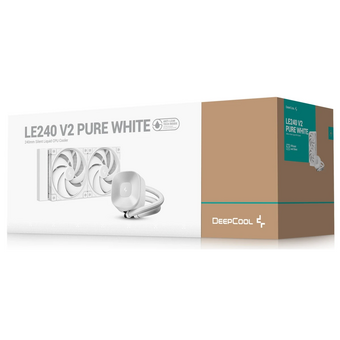  СВО DEEPCOOL LE240 V2 Pure White LGA1851/1700/1200/115X/AM5/AM4 (TDP 250W, ARGB Pump, Anti-Leak edition, PWM, Dual Fan) 