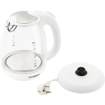  Чайник Hyundai HYK-G3805 белый/прозрачный 