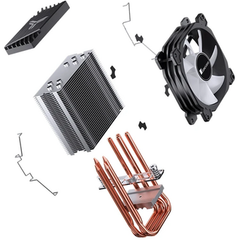  Кулер JONSBO CR-1400 E ARGB Black LGA1851/1700/1200/115X/AM5/AM4 (TDP 160W, PWM, 92mm ARGB LED Fan, 4 тепловые трубки, 4-pin) Retail 