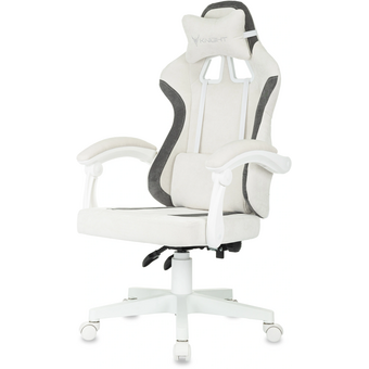  Кресло игровое KNIGHT Wolf WH WG ткань, белый/серый 