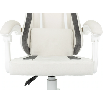  Кресло игровое KNIGHT Wolf WH WG ткань, белый/серый 