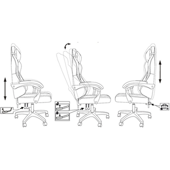  Кресло игровое KNIGHT Wolf WH WG ткань, белый/серый 