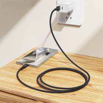  Кабель USB - Type-C Borofone BX116 Certain 18W 100см 3A  (black) (240333) 