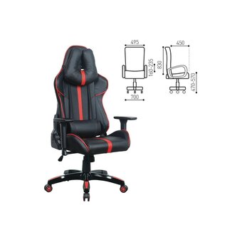 Кресло игровое BRABIX GT Carbon GM-120 (531931) экокожа, черное/красное 