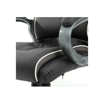  Кресло руководителя BRABIX Premium Strong HD-009 (531945) экокожа черная, ткань серая 