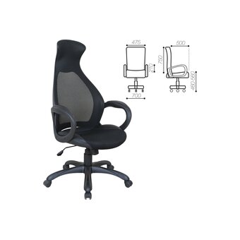  Кресло руководителя BRABIX Premium Genesis EX-517 (531574) ткань/экокожа/сетка черная 