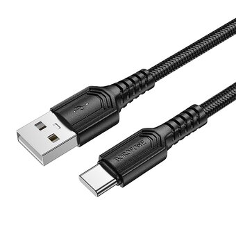  Кабель USB - Type-C Borofone BX116 Certain 18W 100см 3A  (black) (240333) 