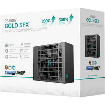  Блок питания Deepcool Gamerstorm PS650G (SFX 4.1, ATX 3.1, 650W, Full Cable Management, 92mm fan, Cybenetics Platinum / PPLP Gold) 