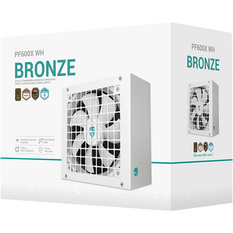  Блок питания Deepcool Gamerstorm PF600X WH (ATX 2.52, 600W, PWM 120mm fan, Active PFC+DC to DC, 80+ Bronze, белый) RET 