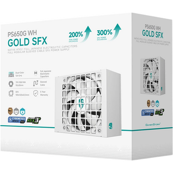  Блок питания Deepcool Gamerstorm PS650G WH (SFX 4.1, ATX 3.1, 650W, Full Cable Management, 92mm fan, Cybenetics Platinum / PPLP Gold) 