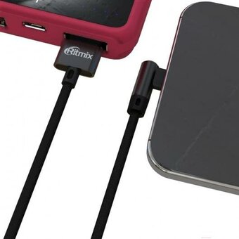  Дата-кабель Ritmix RCC-438 USB - Type-C 2А Угловой двустор1м тканевая опл черный 