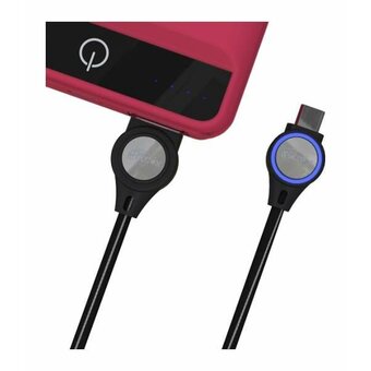  Дата-кабель Ritmix RCC-419 USB - MicroUSB 2А LED подсветка1м тканевая опл черный 