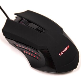  Мышь проводная SONNEN I3 (513523) черная 