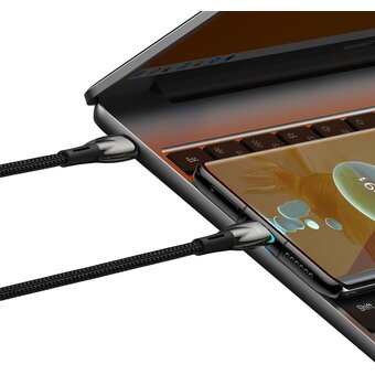  Кабель интерфейсный Baseus CADH000801 Glimmer 2m Black 