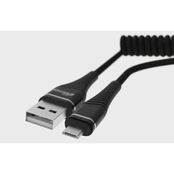  Дата-кабель Ritmix RCC-414 USB - MicroUSB 2 А, 1м, пружинный черный 