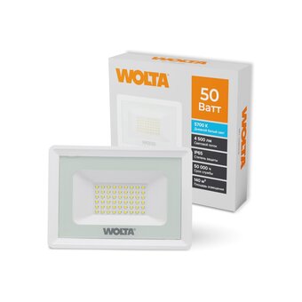  Прожектор светодиодный WOLTA WFL-50W/06W 50Вт 5700К IP65 Белый 