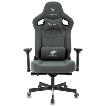  Кресло Knight Hunter Alfa 44 серый искусственная замша крестов. металл 