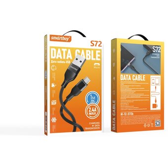  Кабель Smartbuy iK-12-S72b MicroUSB черный 